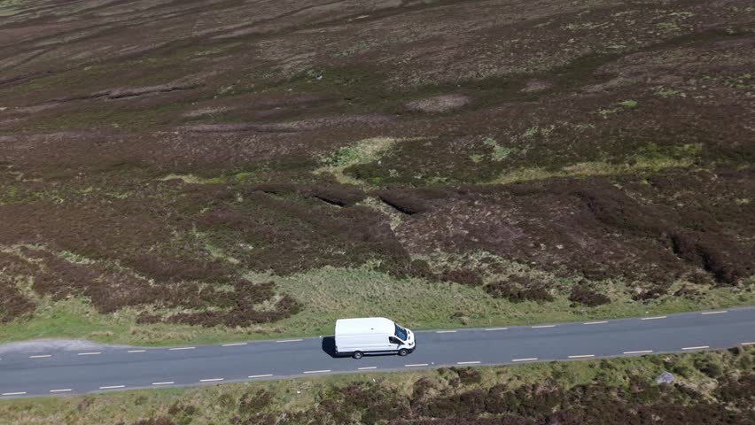 The Last Mile: A Drone Tracking a Delivery Van in a Rural Road in Wicklow Mountains.