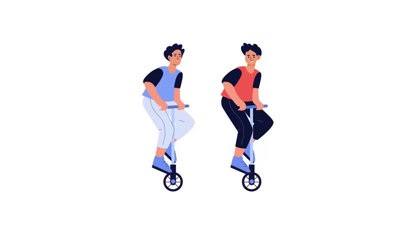 A flat style animated illustration showing friends duo