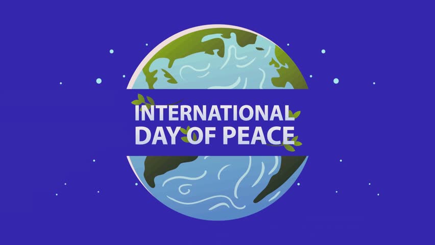 4K lettering design for International Day of Peace with elegant typography, dove, and olive branch, symbolizing harmony, love, and unity. Perfect for awareness campaigns, nonprofit, and global peace