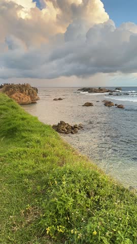 Sunset over ocean beach in Sri Lanka - 1080 timelapse
