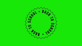 100 percent Back to School badge animation in 6 color variations: black, white, black with white, gold with black, silver with black, navy blue. Ideal for seasonal promotions, back-to-school market - Powered by Shutterstock - Get 15% off with code: PIKWIZARD15