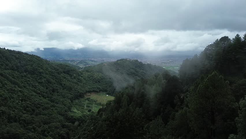 Monsoon Magic Over Lakuri Hill aerial View of Clouds Jungle and Hills in Kathmandu