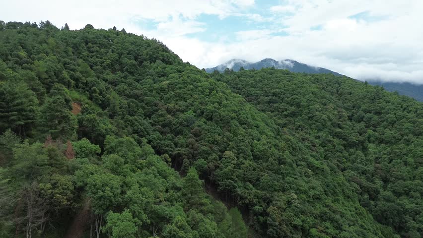 Monsoon Magic Over Lakuri Hill aerial View of Clouds Jungle and Hills in Kathmandu