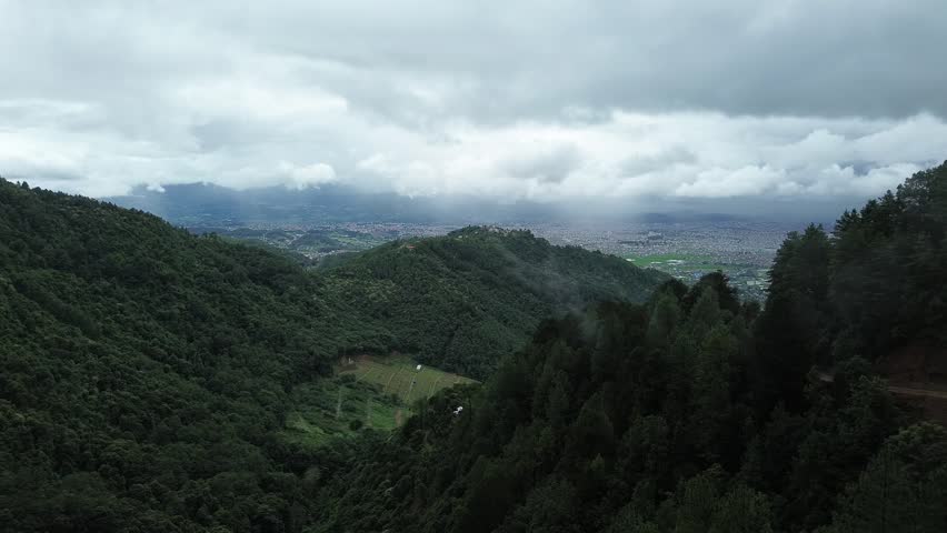 Monsoon Magic Over Lakuri Hill aerial View of Clouds Jungle and Hills in Kathmandu