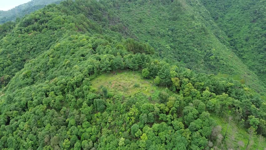 Monsoon Magic Over Lakuri Hill aerial View of Clouds Jungle and Hills in Kathmandu