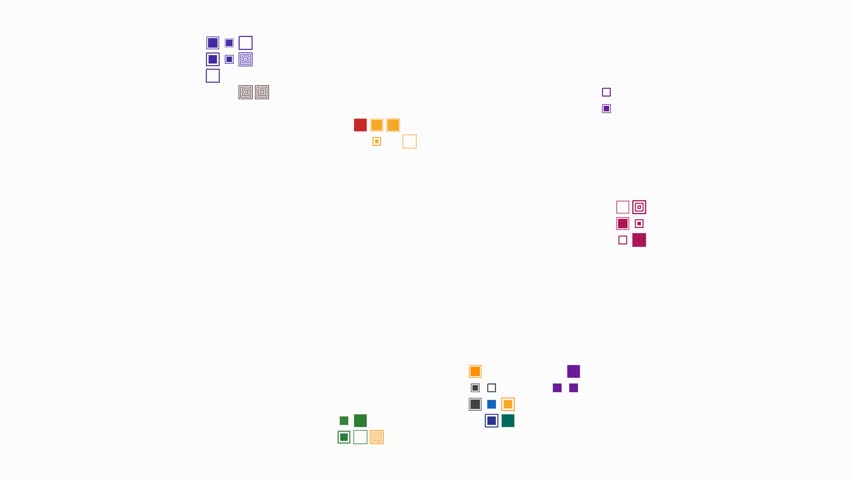 Cabo Verde map animation. Shape of the country with pulsating colored dots. Large size square blocks. Digital style Cabo Verde map on white background. Amazing video.