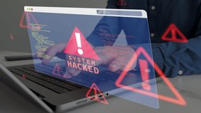 Cybersecurity breach concept with hacked system, malware attack, data theft and digital vulnerability. Abstract visualization of hacker intrusion and cybercrime - Powered by Shutterstock - Get 15% off with code: PIKWIZARD15