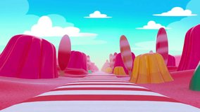 A magical Wonka-inspired street filled with colorful jelly and lollipops, creating a playful candy wonderland. Perfect for kids, fantasy themes, holidays, sweets, and imaginative illustrations. - Powered by Shutterstock - Get 15% off with code: PIKWIZARD15