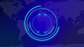 Futuristic Global Network Interface Digital H U D Overlay with World Map Background and Neon Blue - Powered by Shutterstock - Get 15% off with code: PIKWIZARD15