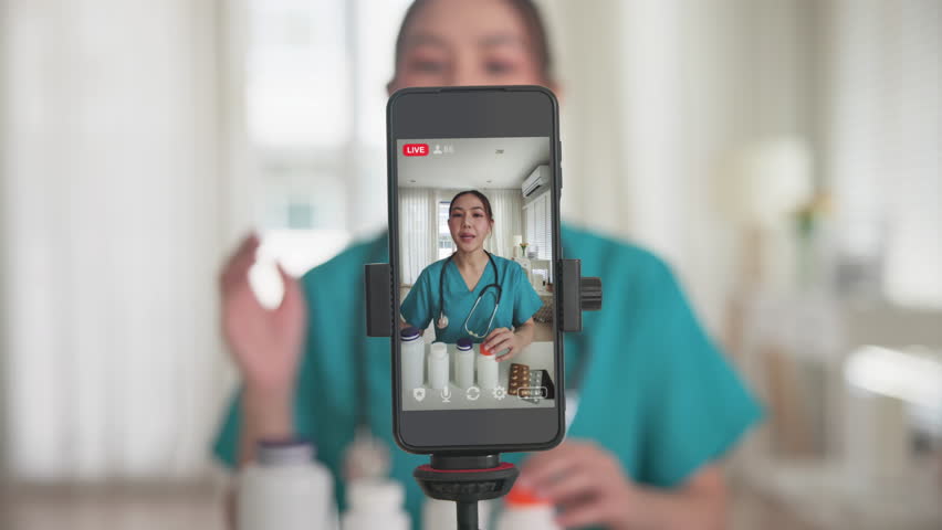 Longevity doctor Medical health care influencer, live tele consult telehealth on social media content creator medinfluencer platform weight loss service diet plan.
