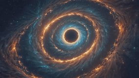 A mesmerizing vortex of cosmic energy. At its center, a dark black hole, or vortex, is visible, surrounded by a ring of glowing orange and blue plasma. - Powered by Shutterstock - Get 15% off with code: PIKWIZARD15
