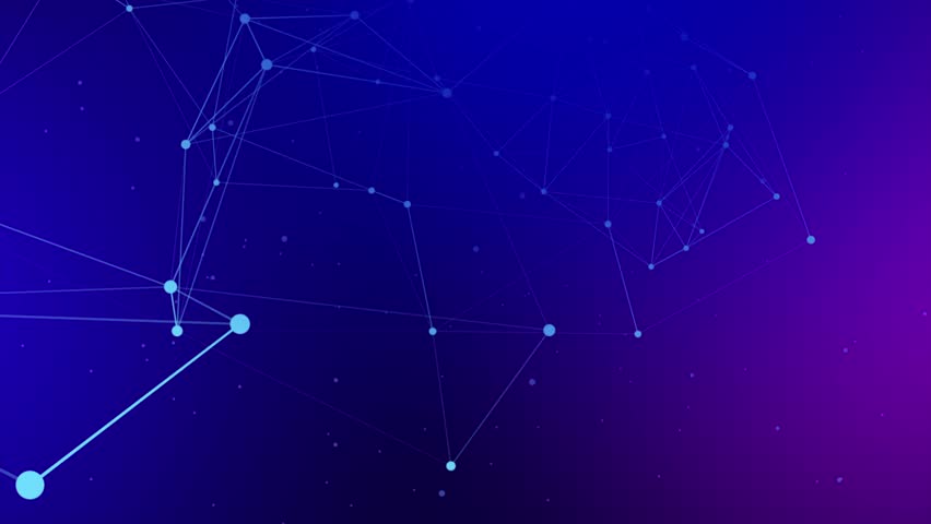Blue Futuristic Network Technology Plexus Background. Abstract Molecule Connection Plexus Background. Futuristic Technology Plexus Background. Seamless Loop