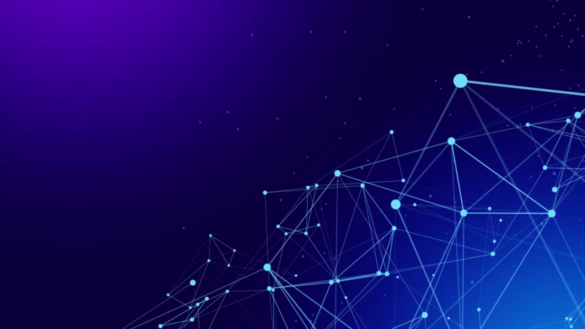 Blue Futuristic Network Technology Plexus Background. Abstract Molecule Connection Plexus Background. Futuristic Technology Plexus Background. Seamless Loop