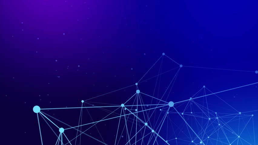 Blue Futuristic Network Technology Plexus Background. Abstract Molecule Connection Plexus Background. Futuristic Technology Plexus Background. Seamless Loop