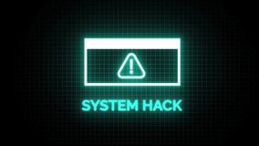 Glitch Alert System Hack Animation: Digital Grid Interface, Cybe rsecurity Breach Warning, Hacker Screen, Virus Threat Signal, Data Intrusion - Powered by Shutterstock - Get 15% off with code: PIKWIZARD15