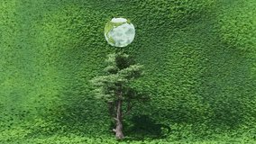 Go Green Illustration with Tree and Earth on Leaf Background - Powered by Shutterstock - Get 15% off with code: PIKWIZARD15