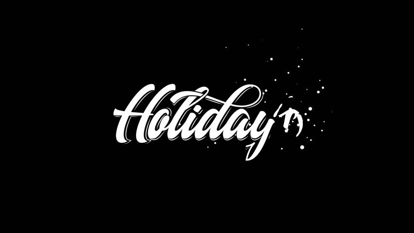Phrase happy holidays in elegant white script on black background suitable for holiday greeting cards, social media posts, and festive advertisements.