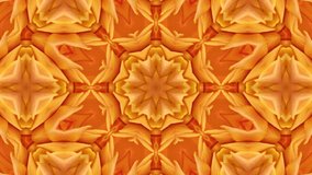 Animated kaleidoscope orange pattern suitable for backgrounds, textiles, and geometric designs. Abstract, colorful, eyecatching design element for various projects. - Powered by Shutterstock - Get 15% off with code: PIKWIZARD15