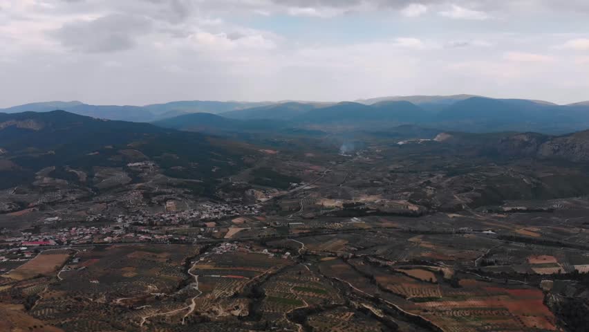 An enchanting aerial perspective showcasing the iconic beauty of Santorini island in Greece.