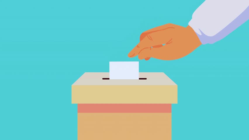 Animated Vote Election Day 3D card with patriotic colors, ballot box, and festive effects. Perfect for election awareness, civic campaigns, voter engagement, and social media promotion.