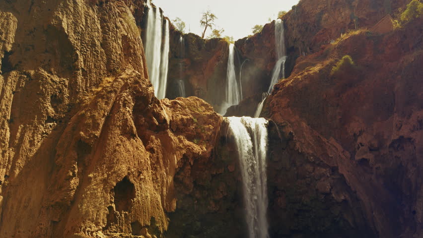 Clear Water Falling From The Mountain In Morocco