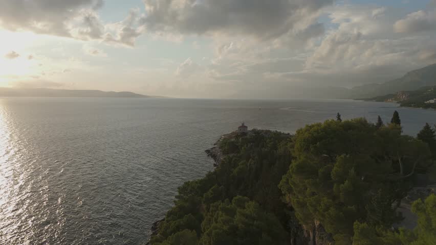 Sunset at Makarske cloud sky before rain