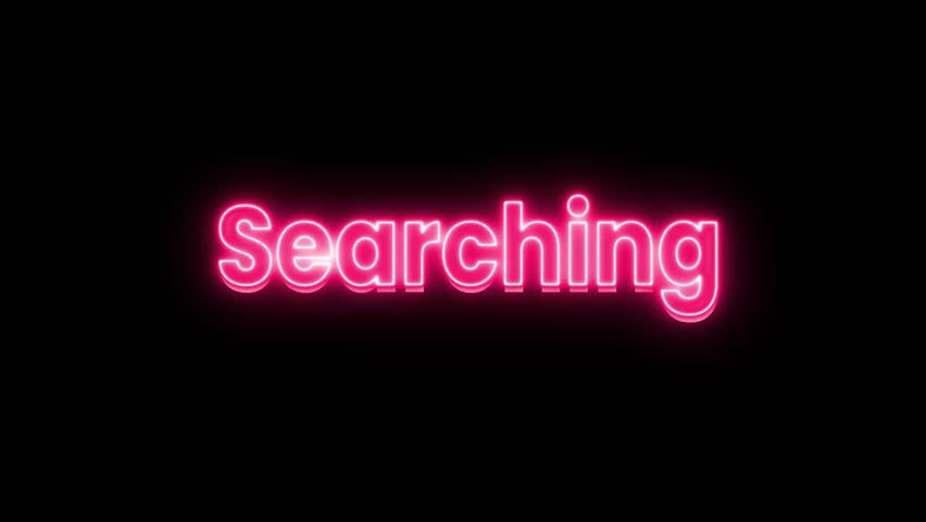 Pink Neon glow, Searching... text animation with triple dots