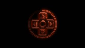 Glowing Orange Game Controller Dpad Animation On Black Background For Video Game Assets - Powered by Shutterstock - Get 15% off with code: PIKWIZARD15