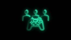 Neon Gaming Team Icon Animation On Black Background For Esports - Powered by Shutterstock - Get 15% off with code: PIKWIZARD15
