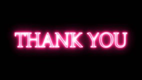 Pink Neon Light Animation – Glowing Thank You Text Message Background Video - Powered by Shutterstock - Get 15% off with code: PIKWIZARD15