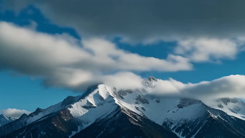 Majestic Snowy Mountains with Moving Clouds Ultra HD