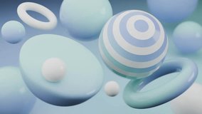 Abstract 3D Pastel blue abstract 3d shapes. 4K seamless abstract 3D loop video. - Powered by Shutterstock - Get 15% off with code: PIKWIZARD15
