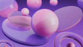 Abstract 3D Pink and purple spheres rest on translucent platforms. 4K seamless abstract 3D loop video. - Powered by Shutterstock - Get 15% off with code: PIKWIZARD15