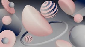 Abstract 3D Pink and gray abstract 3d shapes. 4K seamless abstract 3D loop video. - Powered by Shutterstock - Get 15% off with code: PIKWIZARD15