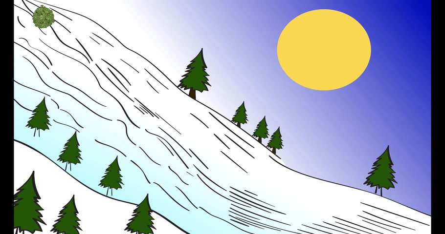 Money ball rolling down a snowy hill