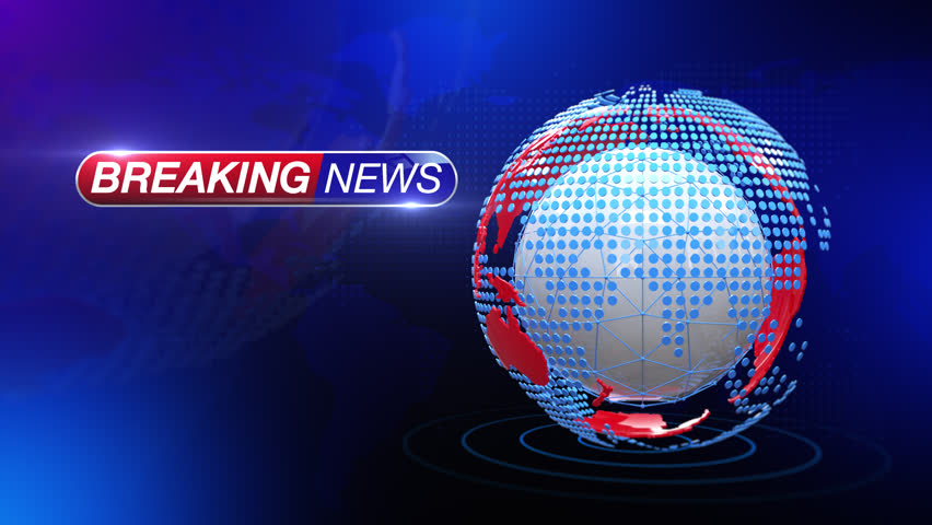 News Broadcast Background. Digital Globe Breaking News Broadcast Backdrop. Seamless Loop