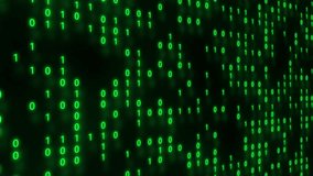Green Matrix style falling binary code hypnotic digital rain data stream processing glitchy screen background animation seamless loop HD visuals - Powered by Shutterstock - Get 15% off with code: PIKWIZARD15