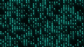 Green Matrix style falling binary code hypnotic digital rain data stream processing glitchy screen background animation seamless loop HD visuals - Powered by Shutterstock - Get 15% off with code: PIKWIZARD15