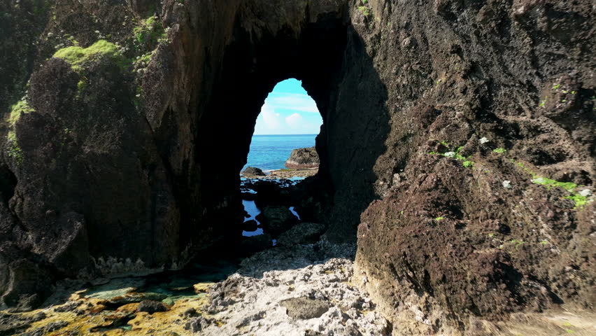 Aerial view of green island in Taiwan