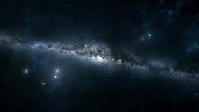 Flying Through Stars And Blue Nebula In Space. Galaxy exploration through outer space towards glowing milky way galaxy. High quality 4k footage. starry sky. universe cosmic. Endless Travel. planets - Powered by Shutterstock - Get 15% off with code: PIKWIZARD15