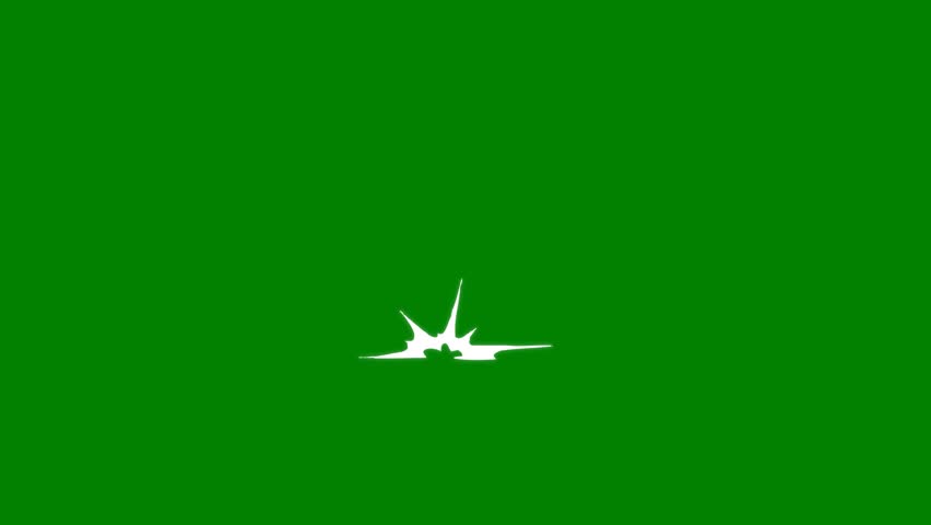 Flash style cartoon spark explosion effects, 2D cartoon energy blast FX, spark animation blast effects, Action Combined Elements animation featuring explosion on green screen background. 4k