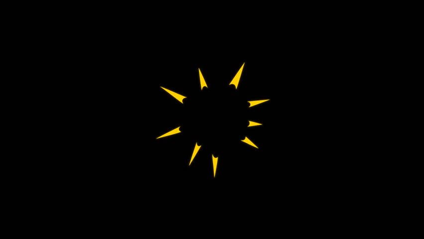 spark fireworks animation explosion effects, Flash style cartoon spark explosion effects, Action Combined Elements animation featuring explosion accompanied by sparks on transparent background