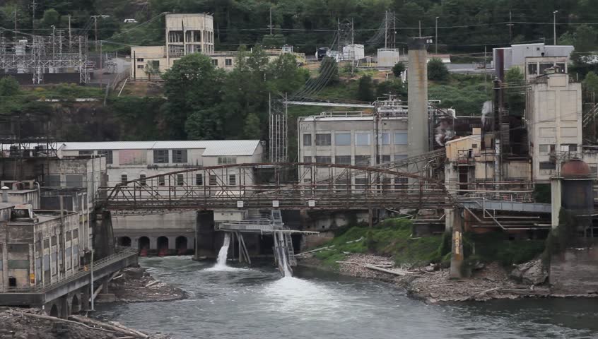 Willamette Falls is a Natural Waterfall in Oregon City with a Hydro Electric Generation Facility 1920x1080