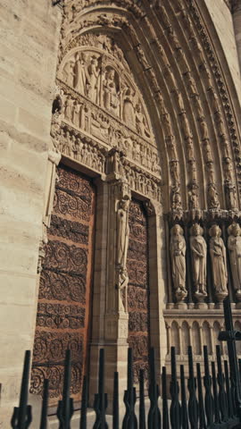 Notre Dame de Paris iconic cathedral in France showcasing gothic architecture and historic design in the center of Paris a major tourist attraction in Europe