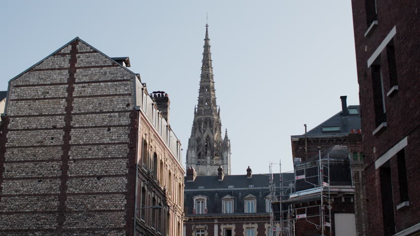Urban landscape of the streets of Rouen, France.