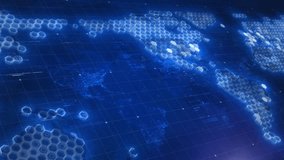 Highly detailed futuristic world map, global networks or commercial flight routes. . High quality 4k footage - Powered by Shutterstock - Get 15% off with code: PIKWIZARD15