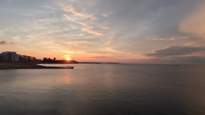 Sunset Over Baltic Sea - Summer Timelapse in Tallinn, Estonia
