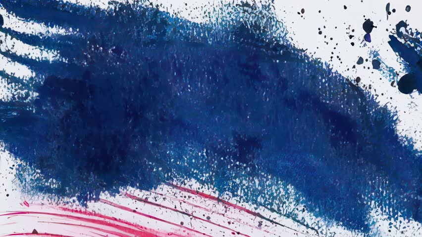 Watercolor animated texture of deep indigo and navy washes on white with visible granulation, minimalistic strokes, handmade paint texture, artistic abstract wash design, grunge overlay background