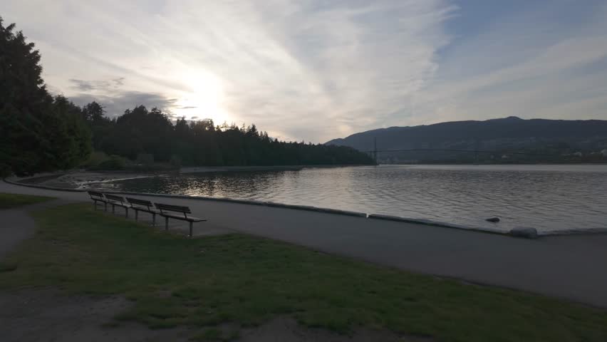 Golden Hour Serenity: Panoramic Sunset Over Vancouver