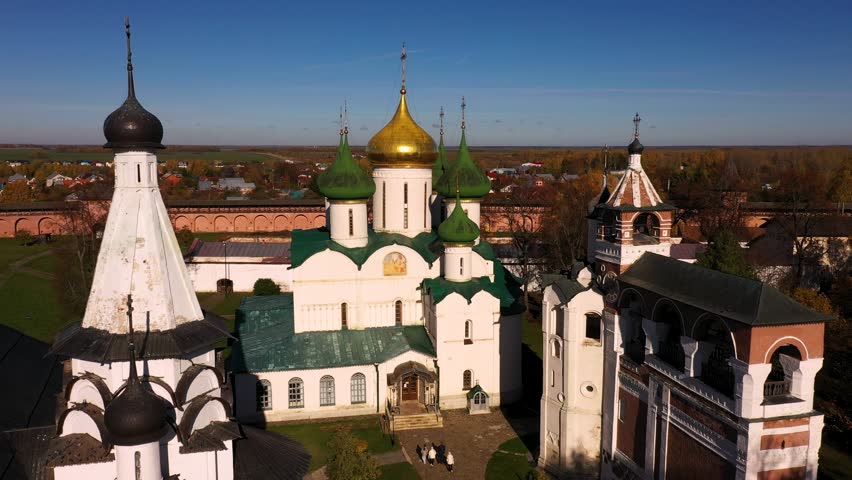 Transfiguration Cathedral, belfry and church in Spaso-Evfimiev Monastery, Suzdal